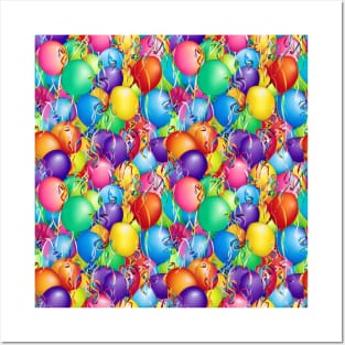 Birthday Balloon Pattern Posters and Art